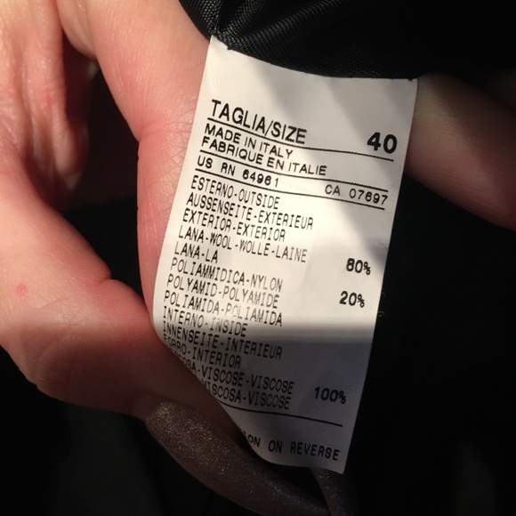 Benetton Black Wool Car/Button-Up/Pea/Reefer Coat - Picture 6 of 8